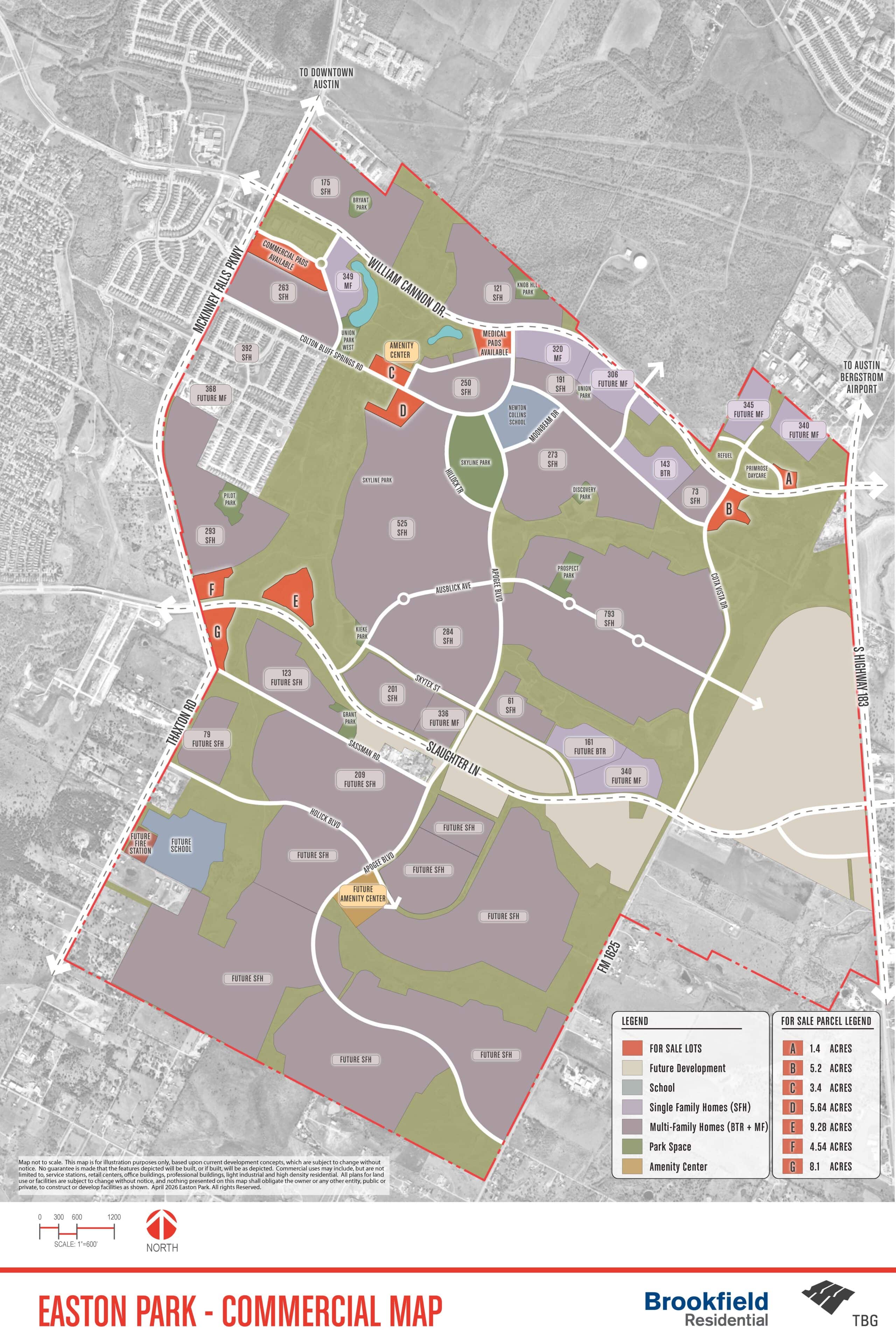 Map of Easton Park Commercial